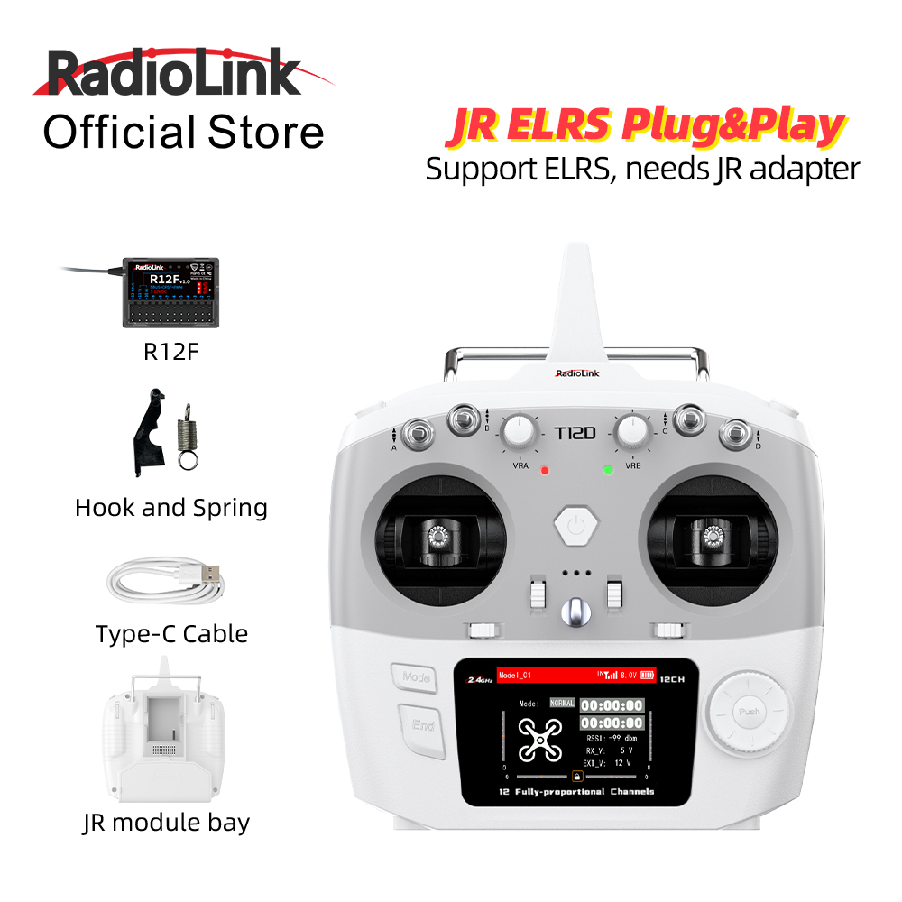 Drone Rc Boat - RadioLink T12D JR Modülü, 12 Kanal,